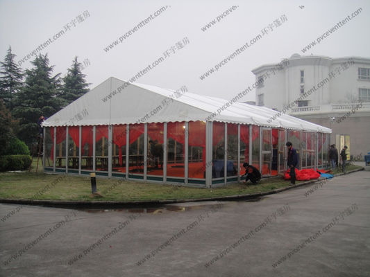 500 People Aluminum Outdoor Event Tents for Sale and Parties with Decorations and Church Windows or Glass Sidewalls