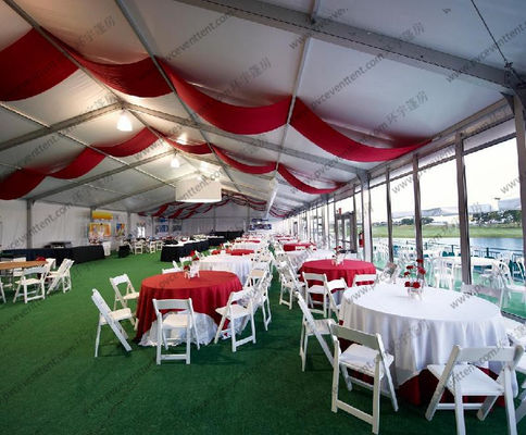 500 People Aluminum Outdoor Event Tents for Sale and Parties with Decorations and Church Windows or Glass Sidewalls