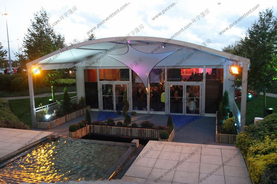 18 Meters Width Polygon Tent , White Aluminum Frame PVC Hexagon Tent With AC Systems