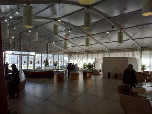 18 Meters Width Polygon Tent , White Aluminum Frame PVC Hexagon Tent With AC Systems