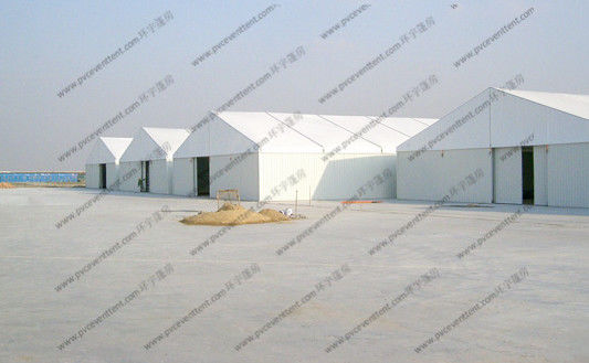30x60m White PVC Cover Warehouse Storage Tent , Large Industrial Tents With ABS Sidewalls
