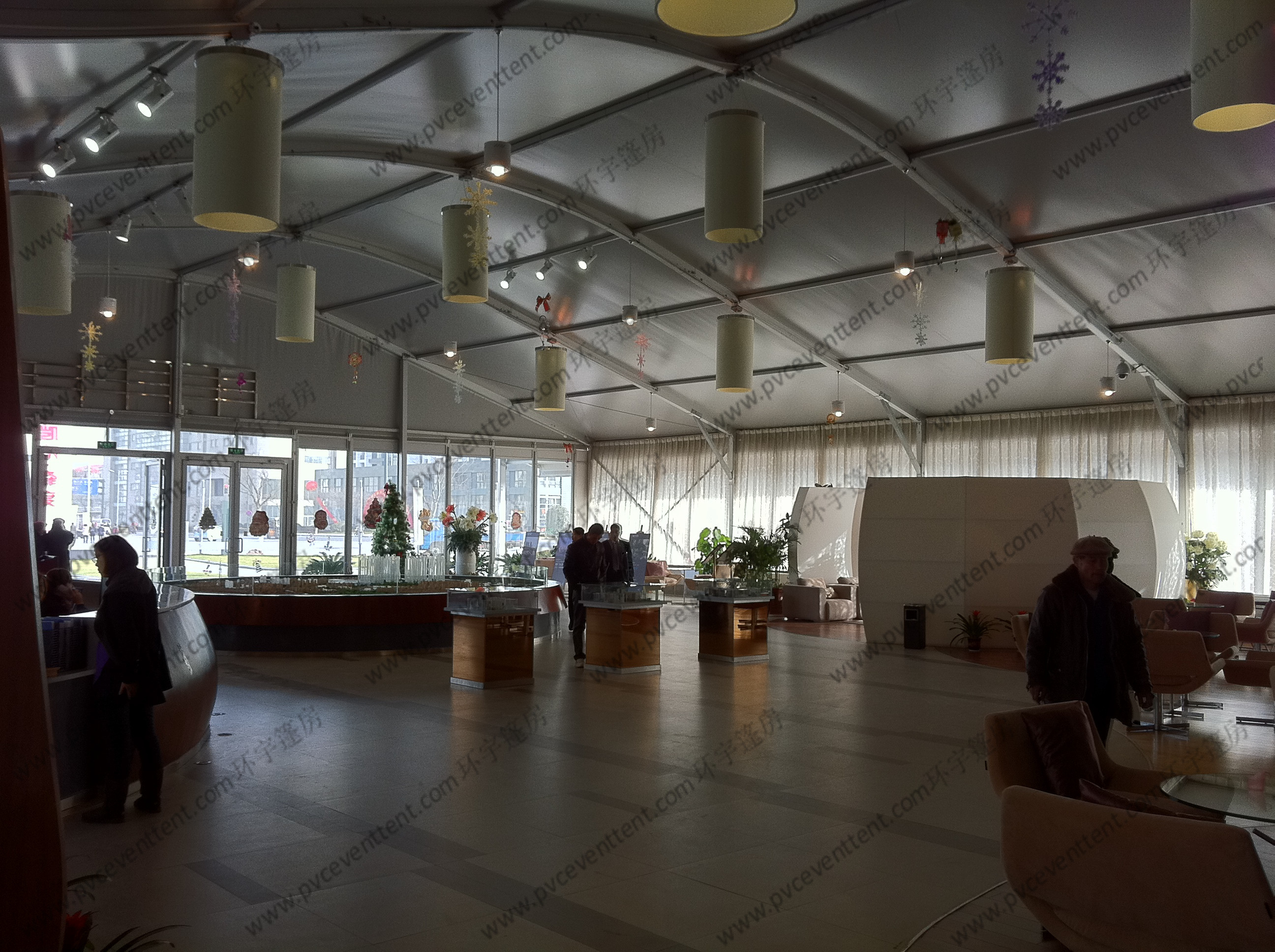 18 Meters Width Polygon Tent , White Aluminum Frame PVC Hexagon Tent With AC Systems